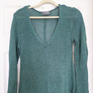 Lovely Loose Knit Teal Sweater Long Sleeves